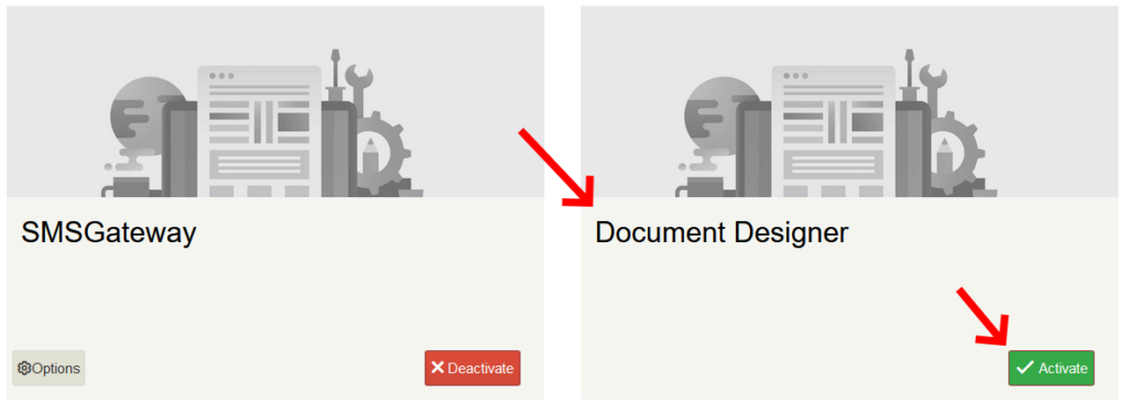 Activate Document Designer