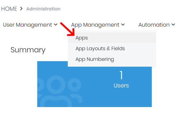 Apps under App Management i Simply