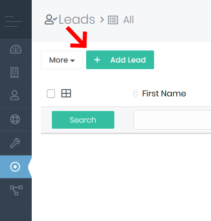 Add Lead Button within Leads App