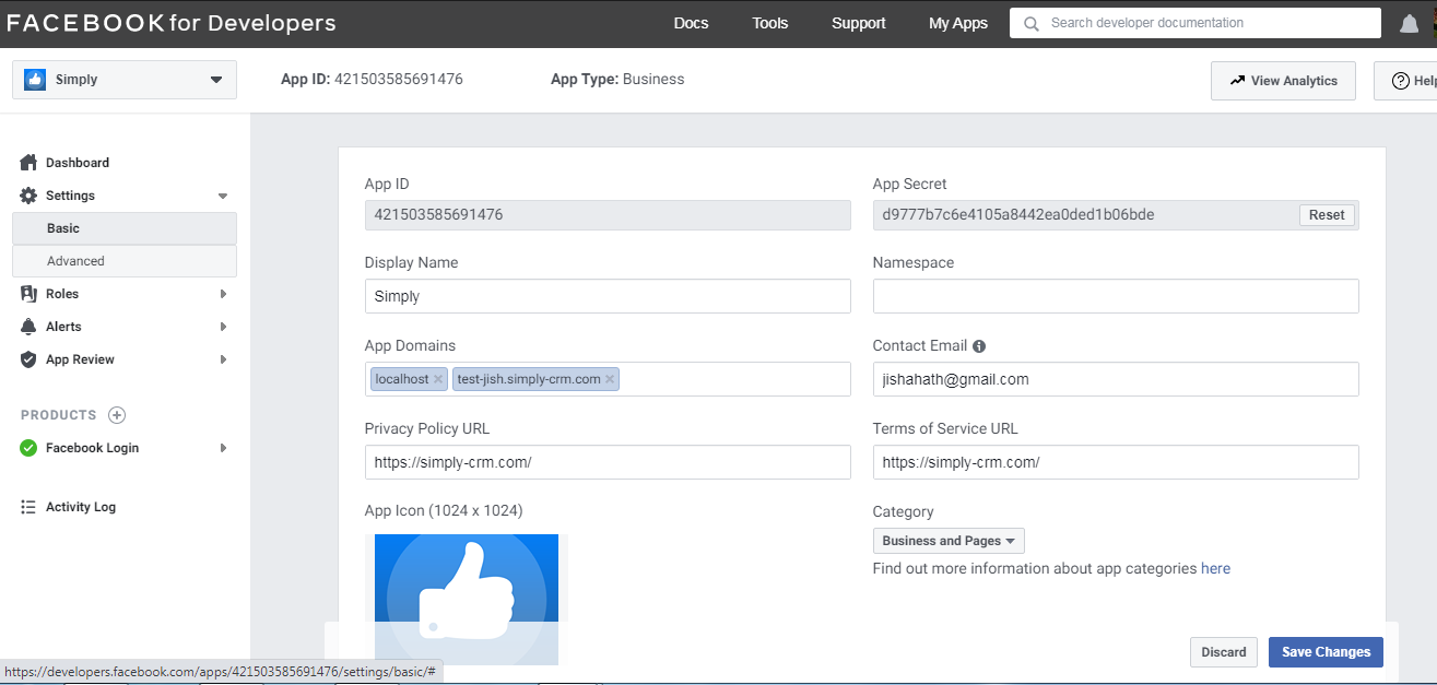 How to integrate Facebook with Simply CRM Support Simply